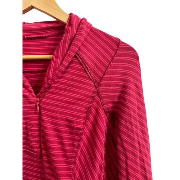 Lululemon Think Fast Pullover Double Trouble Stripe Boom Deepest Cranberry 8 - Picture 2 of 6
